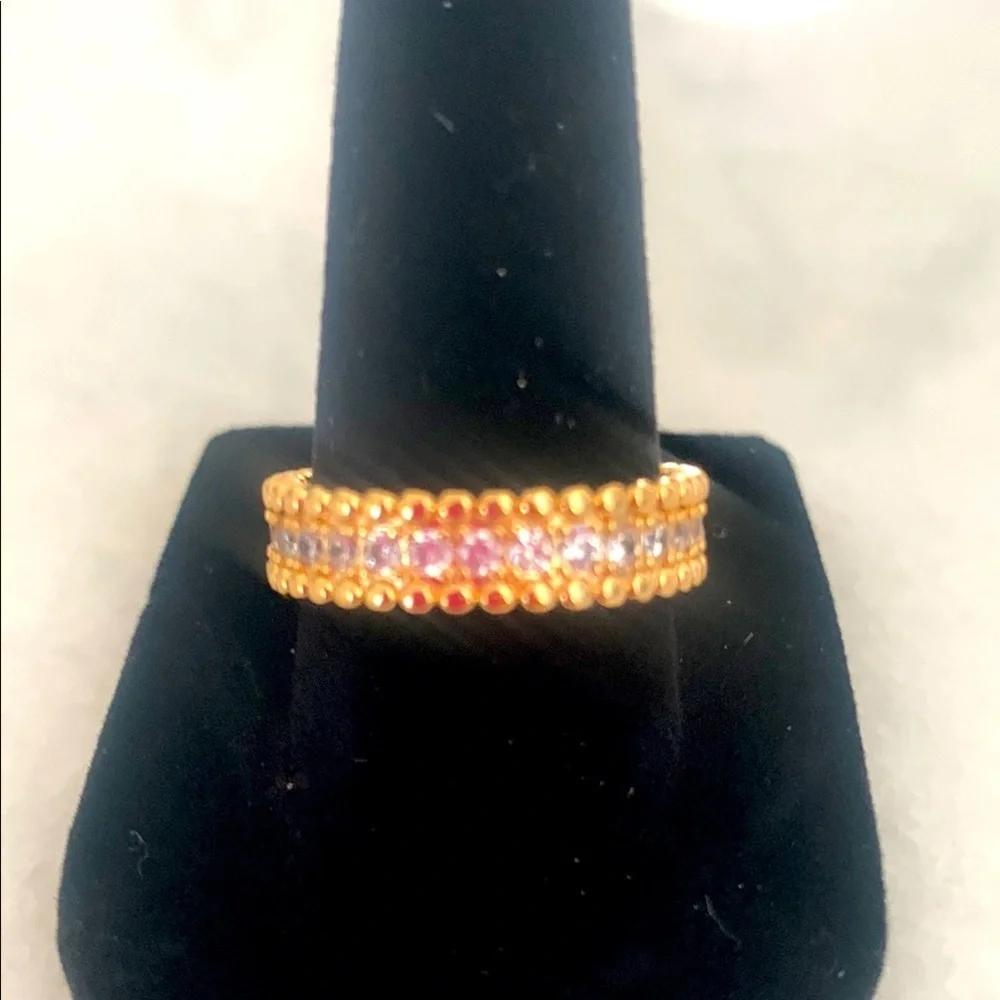 NEW ANNIVERSARY RING Eternity BAND 18k  Gold Plated Size 8 #1